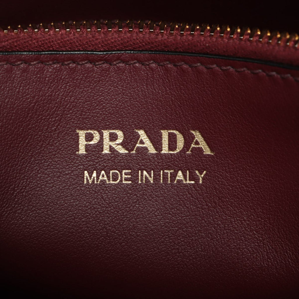 Monochrome Small Saffiano Leather Burgundy Bag
