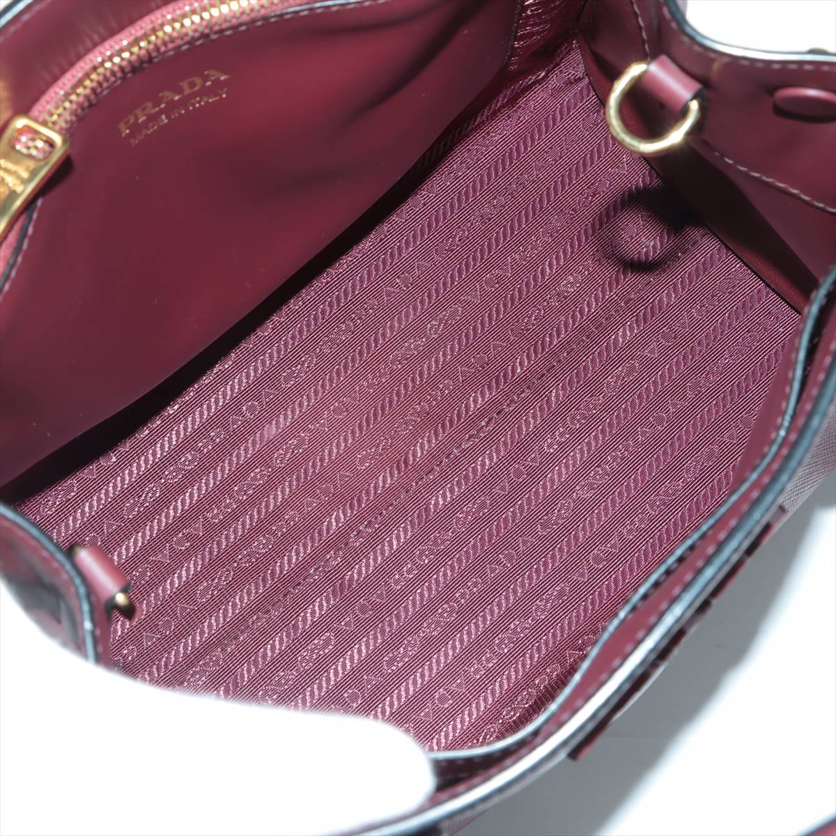 Monochrome Small Saffiano Leather Burgundy Bag