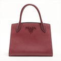 Monochrome Small Saffiano Leather Burgundy Bag