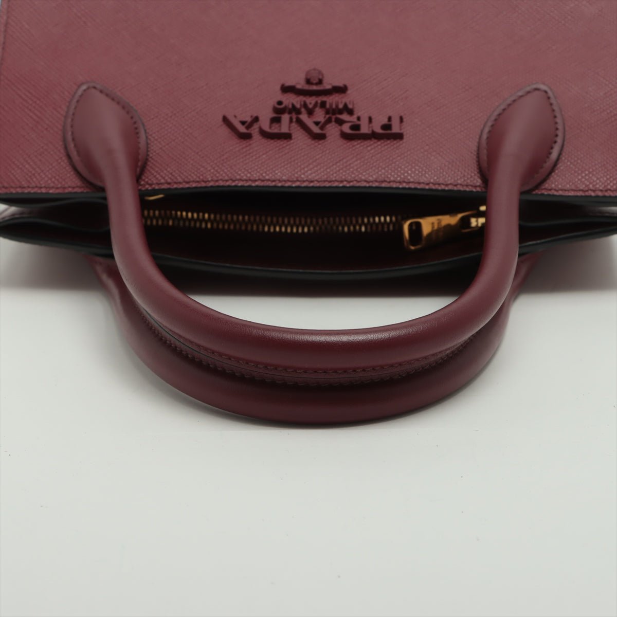 Monochrome Small Saffiano Leather Burgundy Bag