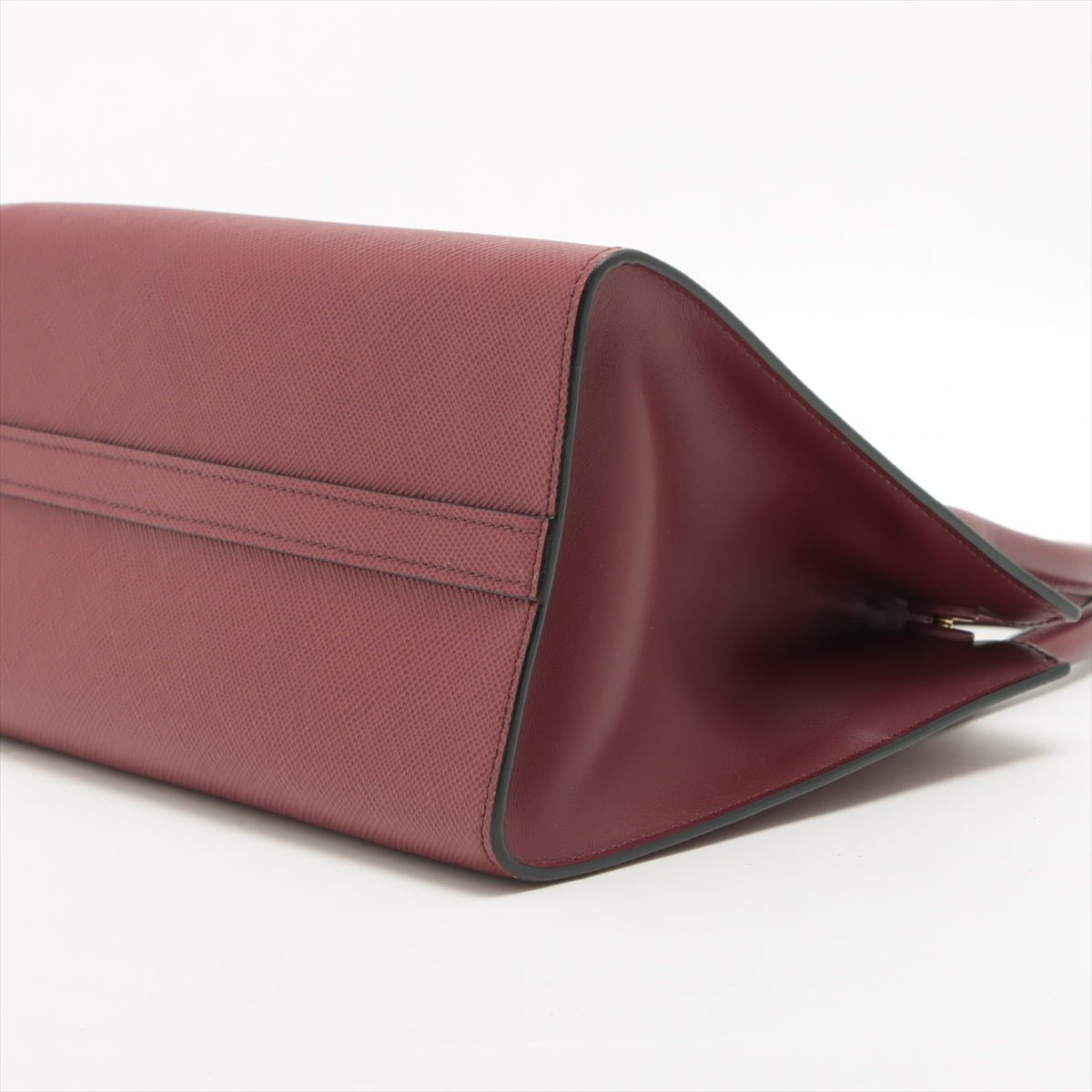 Monochrome Small Saffiano Leather Burgundy Bag