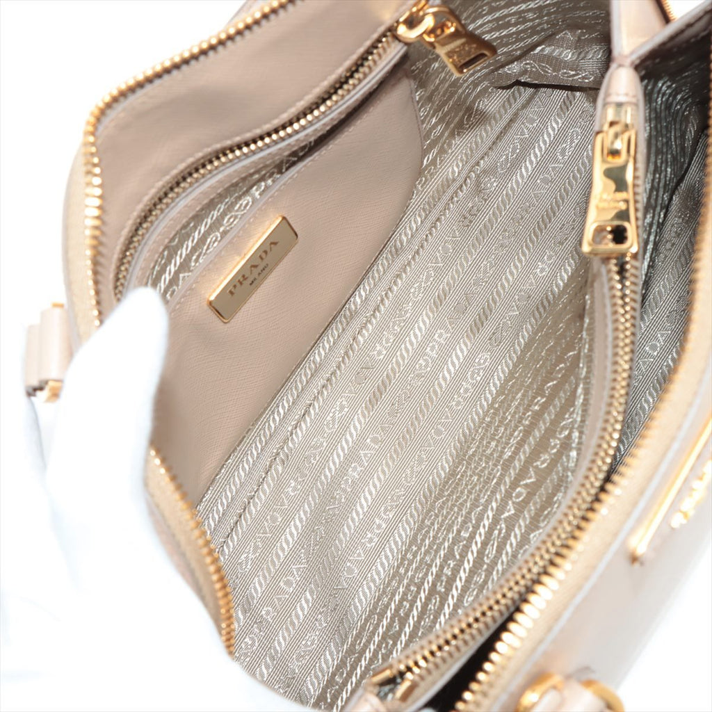 Promenade Saffiano Leather 2way Beige Medium