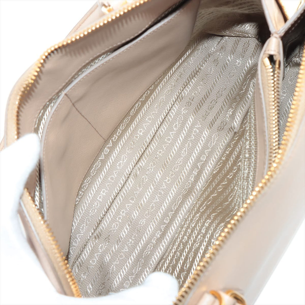 Promenade Saffiano Leather 2way Beige Medium