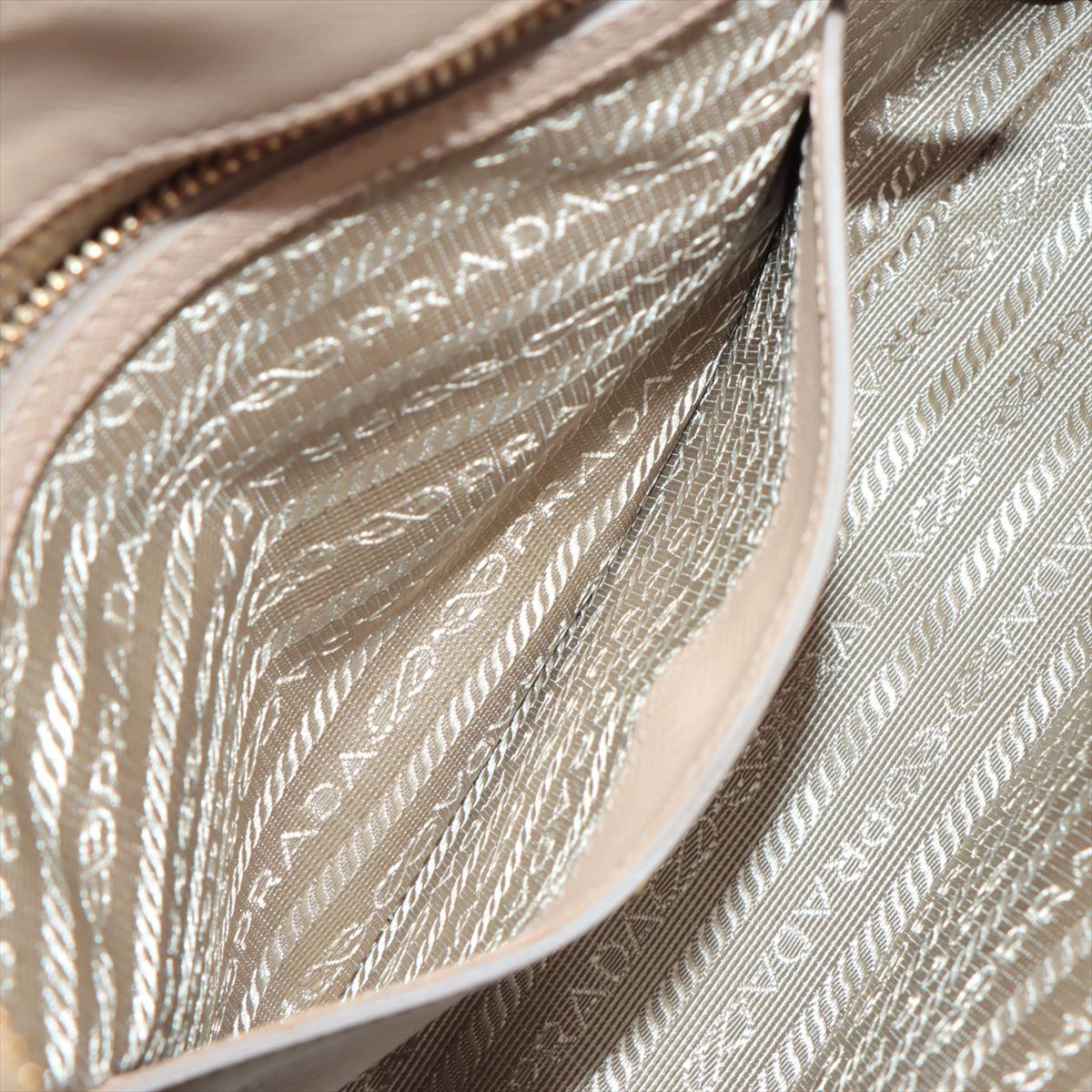 Promenade Saffiano Leather 2way Beige Medium
