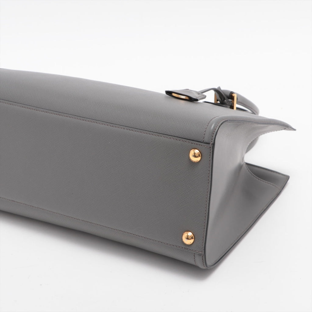 Saffiano Leather 2way Medium Grey