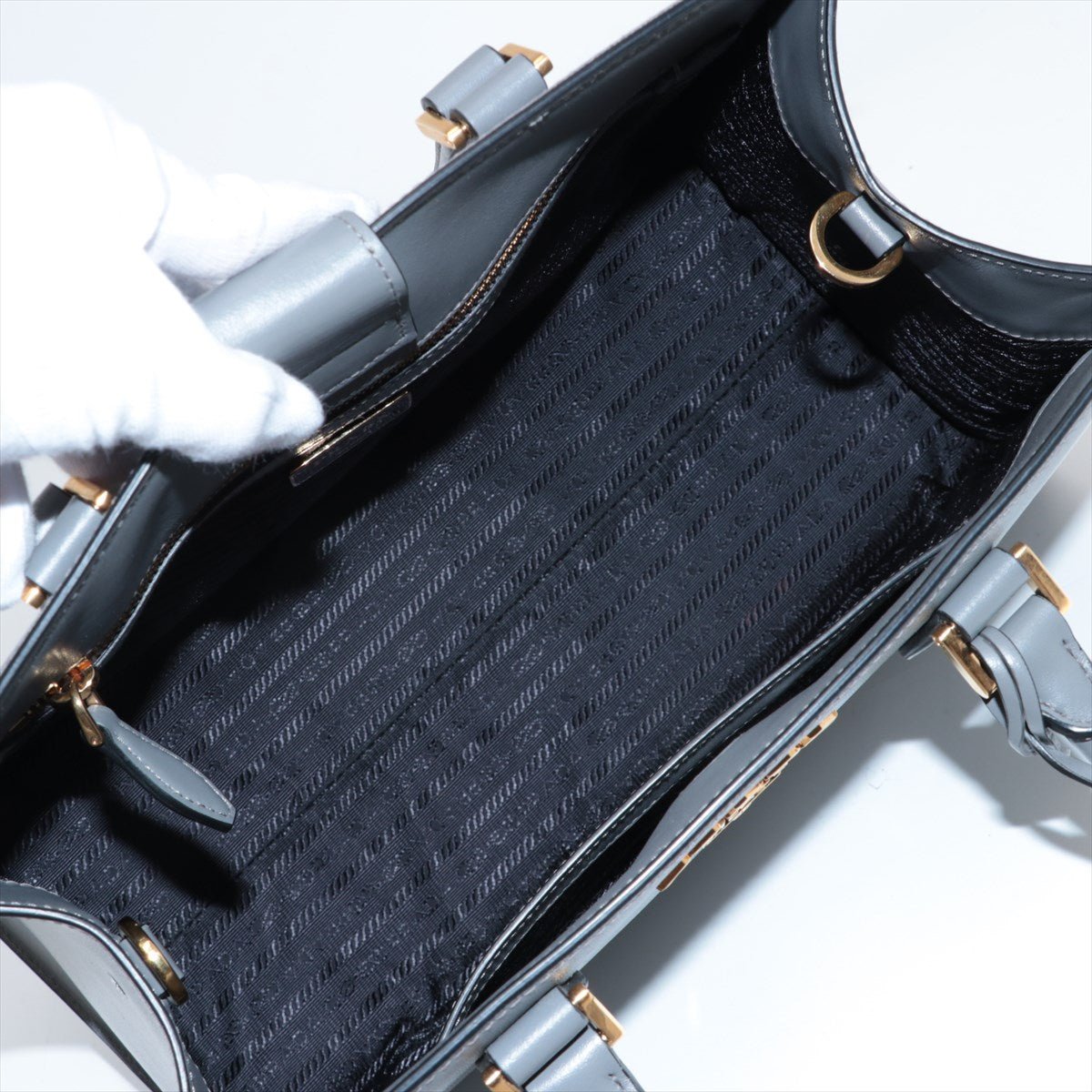 Saffiano Leather 2way Medium Grey