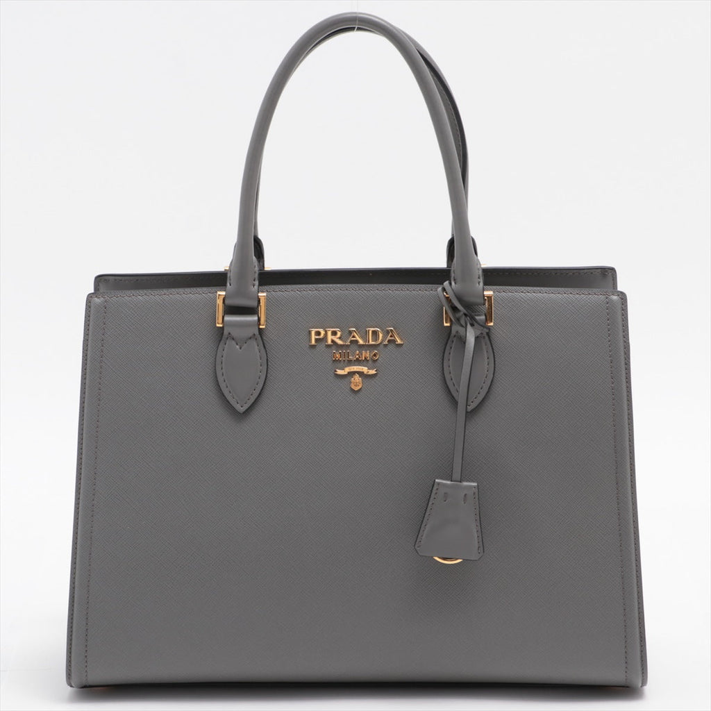 Saffiano Leather 2way Medium Grey