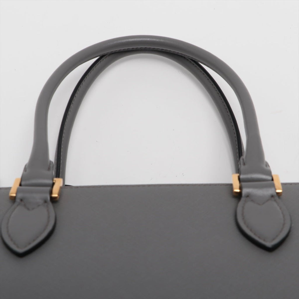 Saffiano Leather 2way Medium Grey