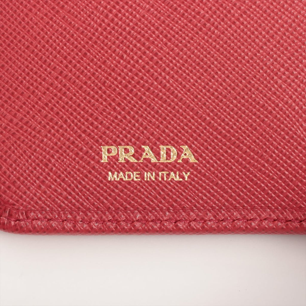 Saffiano Metal Leather Wallet Red