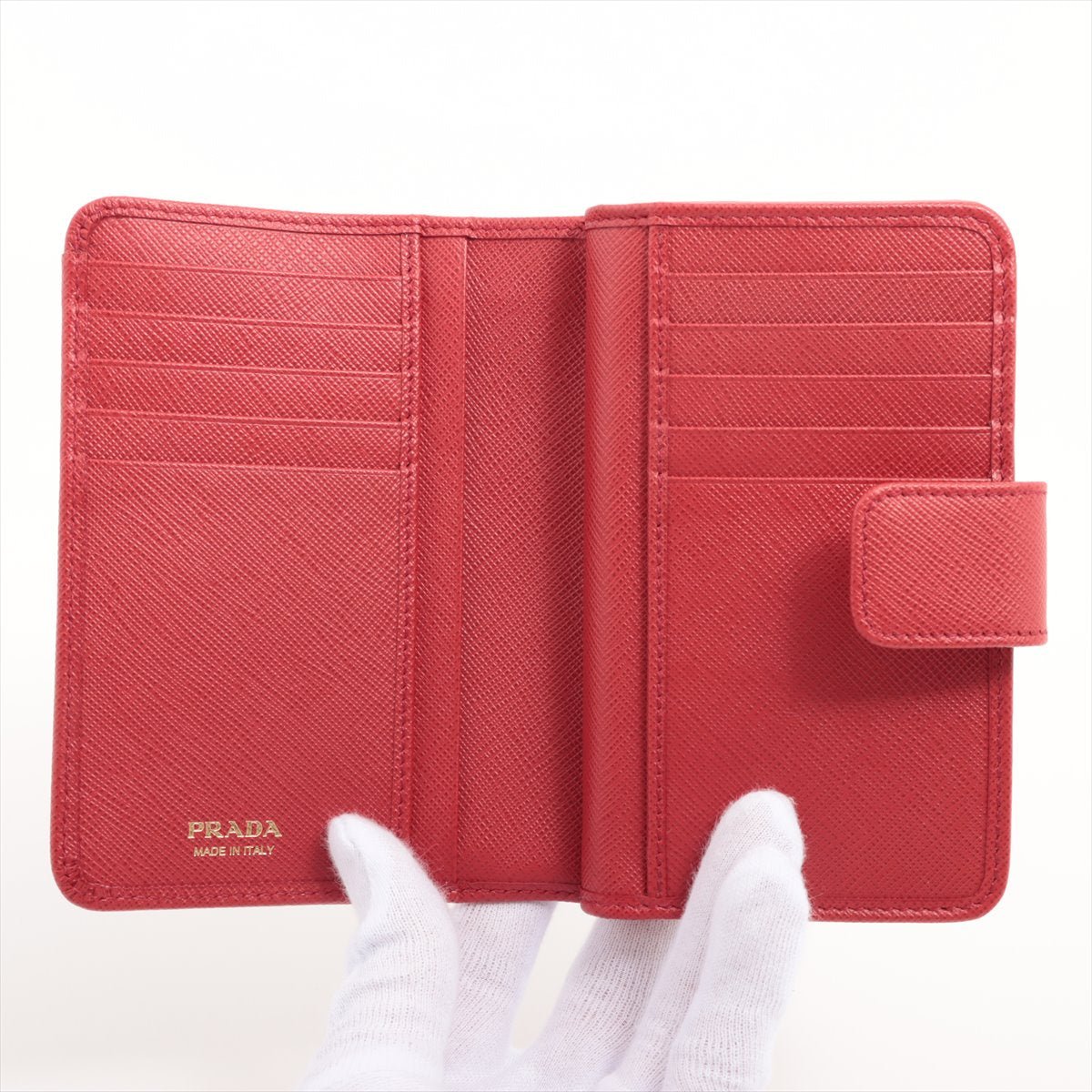Saffiano Metal Leather Wallet Red