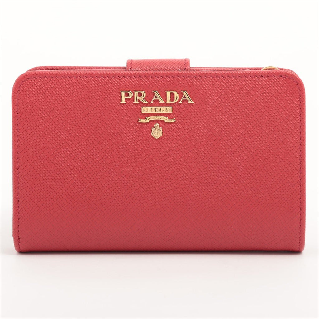 Saffiano Metal Leather Wallet Red