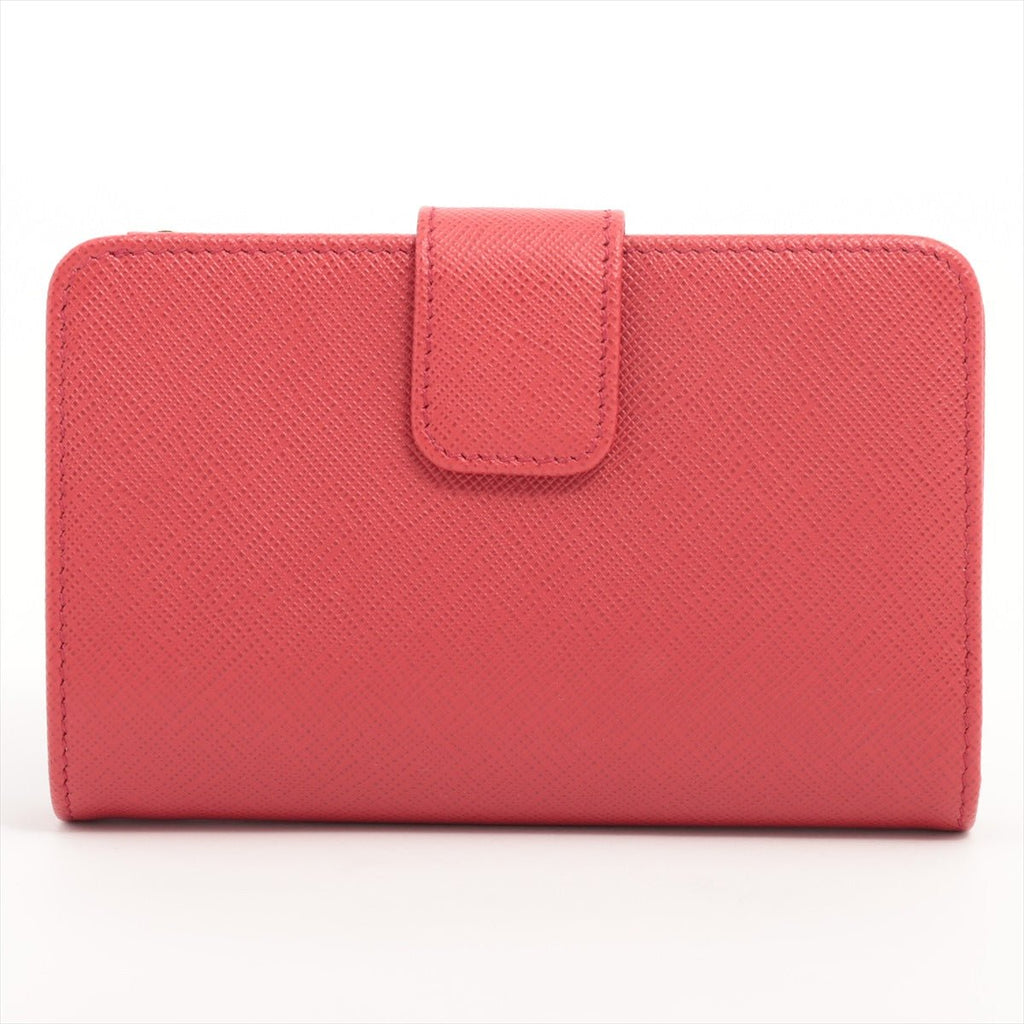 Saffiano Metal Leather Wallet Red