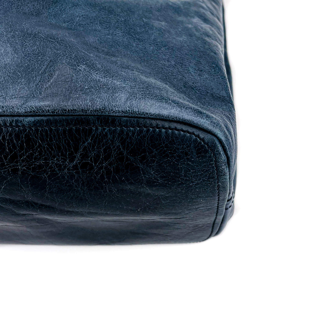 Shoulder Hobo Blue-Gray Leather