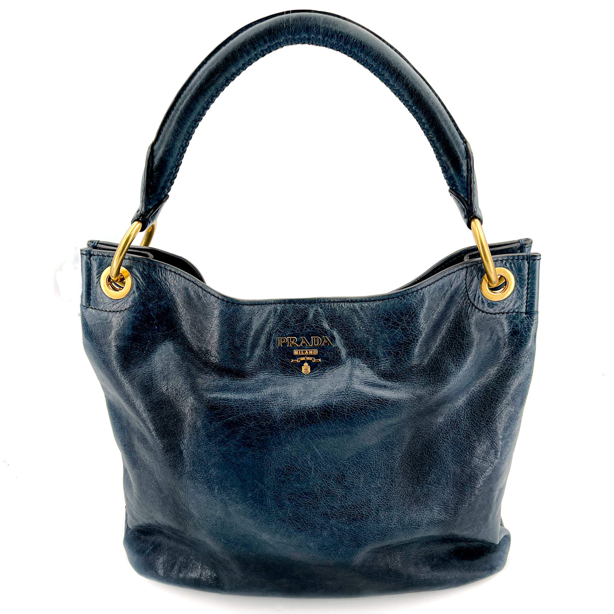 Shoulder Hobo Blue-Gray Leather