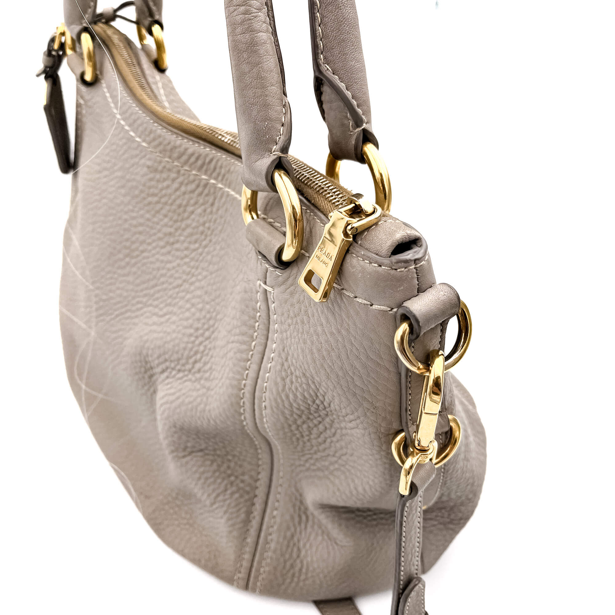 Vitello Daino Shoulder Bag Argilla