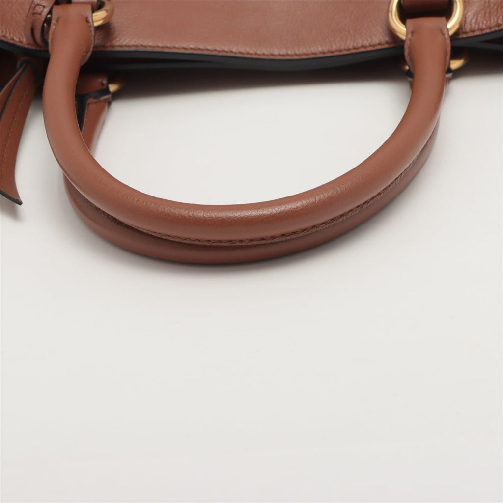 Vitello Phenix Brown Leather Handbag