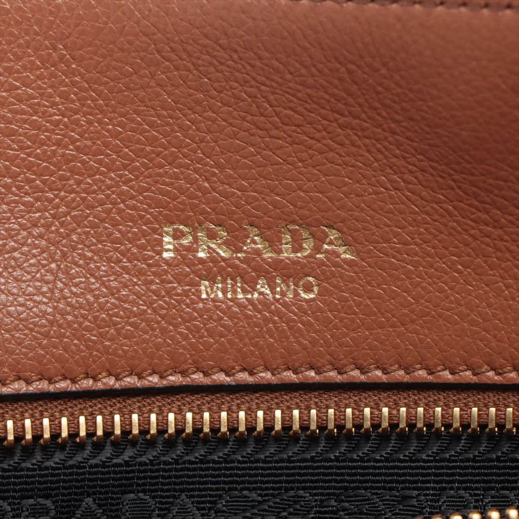 Vitello Phenix Brown Leather Handbag