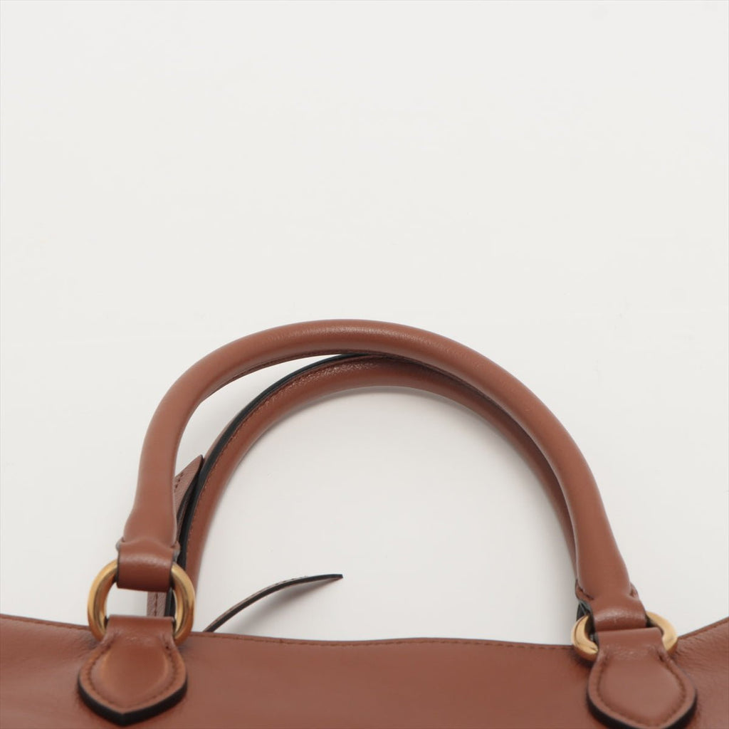 Vitello Phenix Brown Leather Handbag