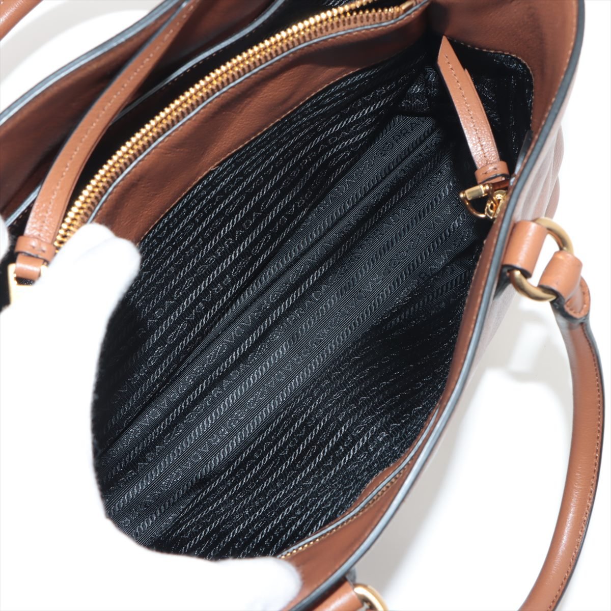 Vitello Phenix Brown Leather Handbag