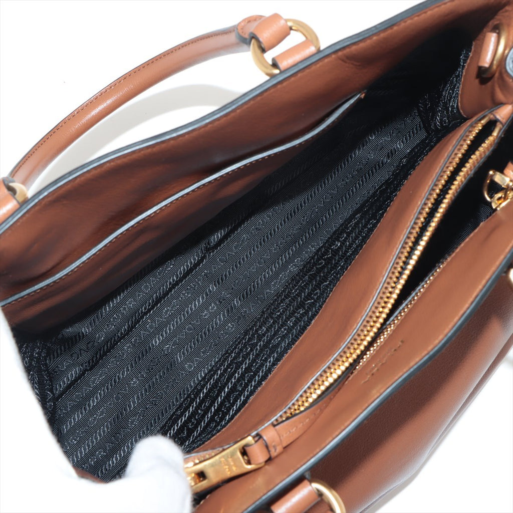 Vitello Phenix Brown Leather Handbag
