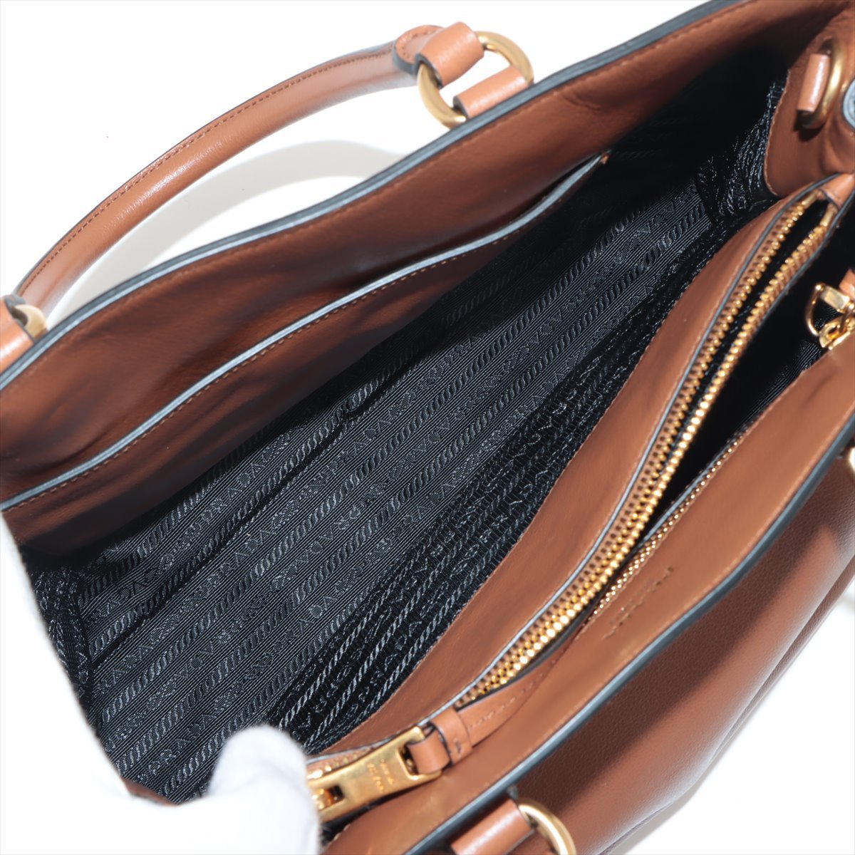 Vitello Phenix Brown Leather Handbag