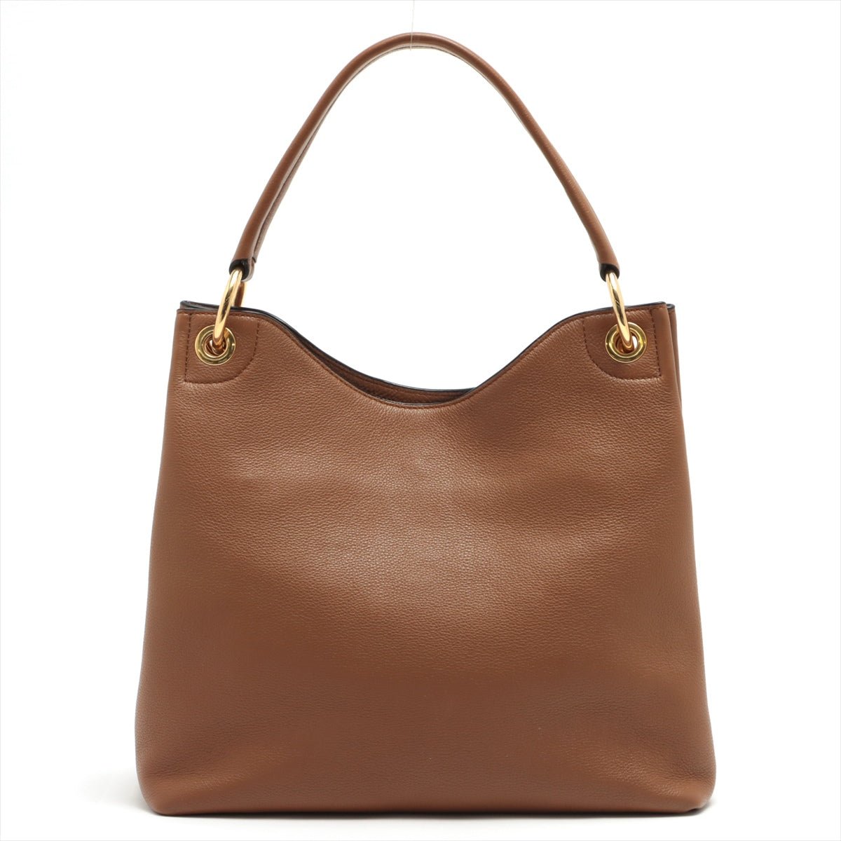 Vitello Phenix Leather One Shoulder Brown