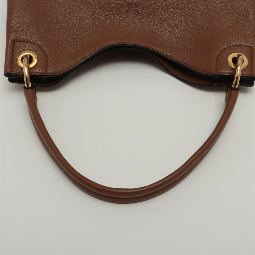 Vitello Phenix Leather One Shoulder Brown