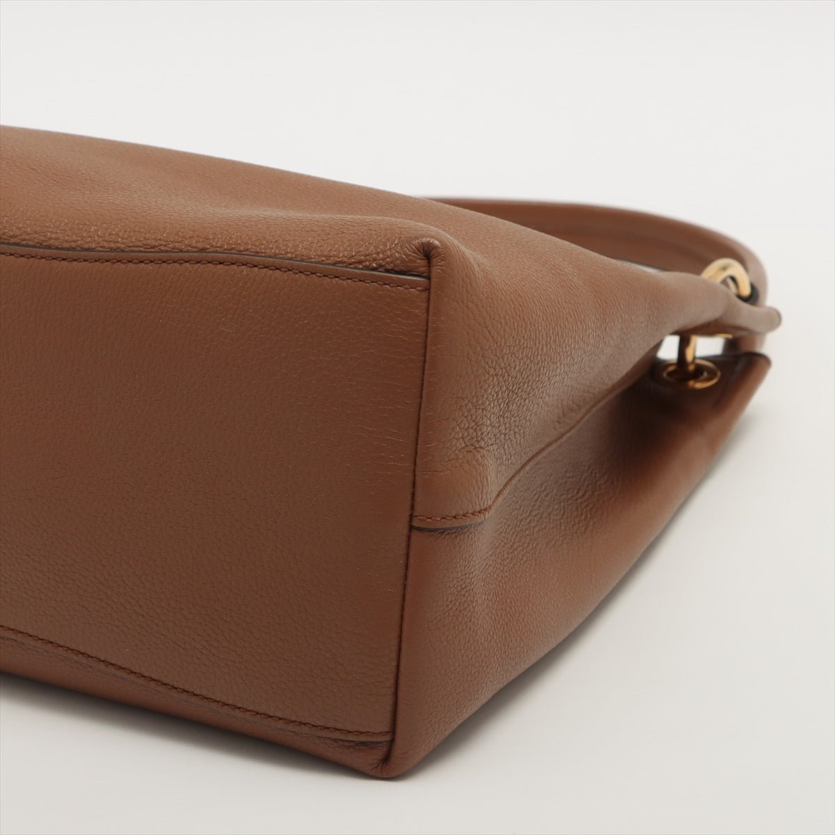 Vitello Phenix Leather One Shoulder Brown