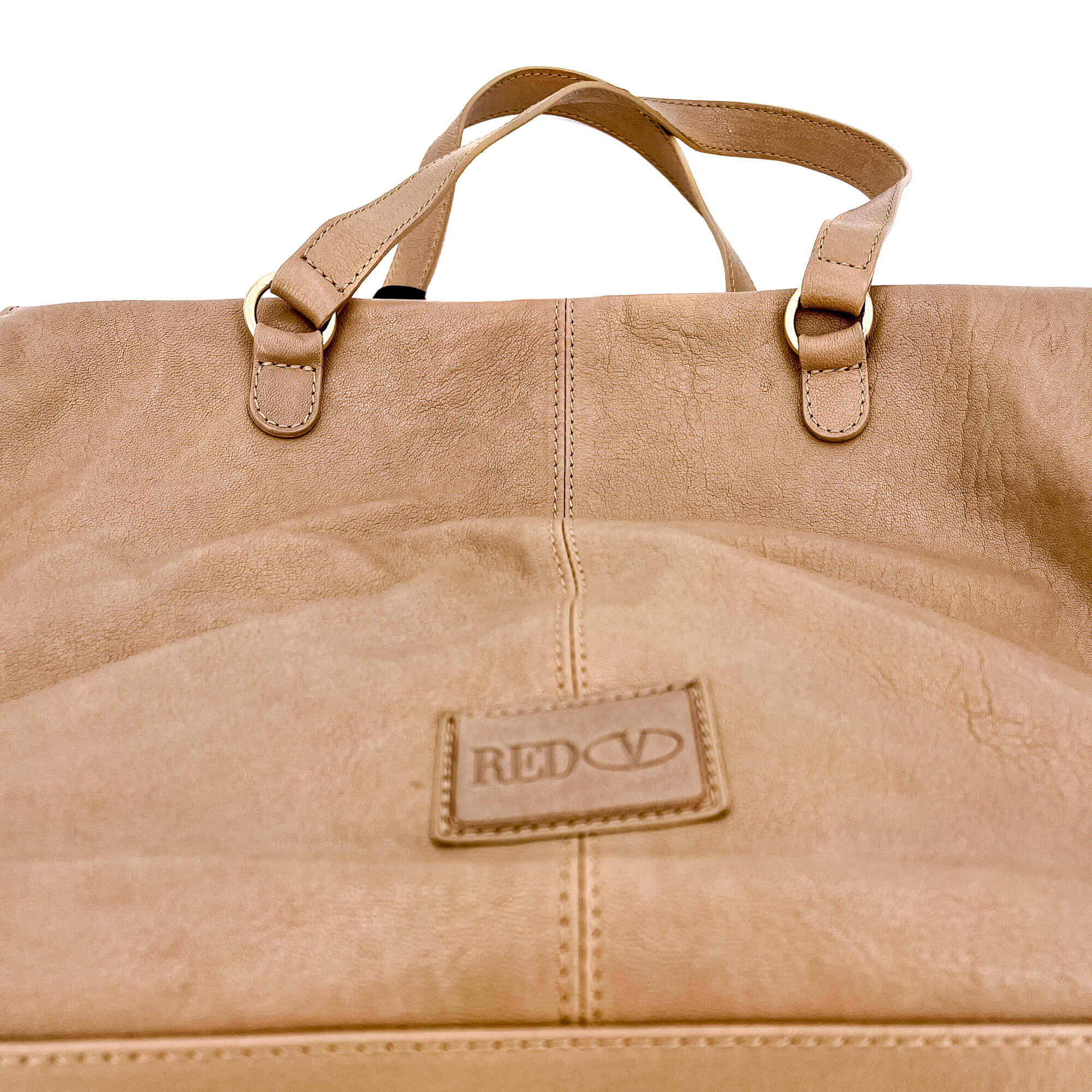 Shoulder Bag Beige Leather