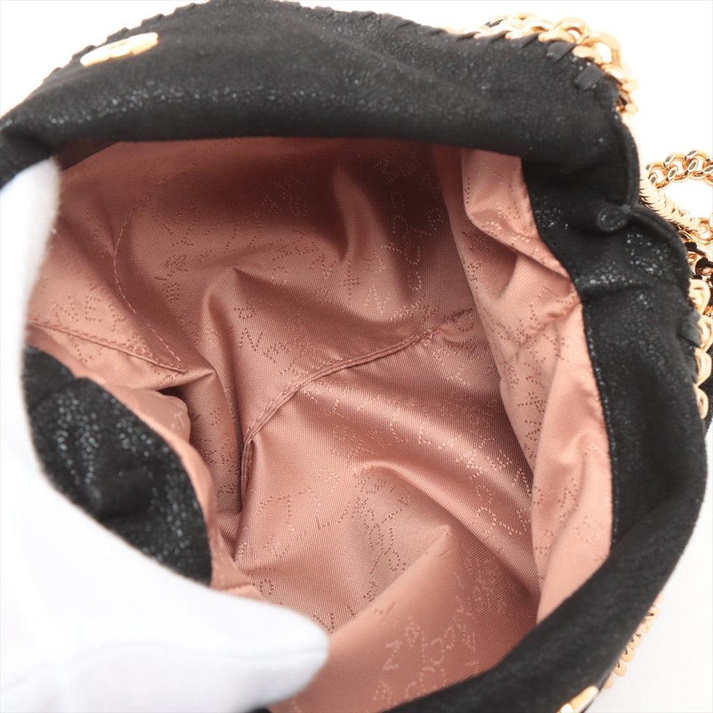 Falabella Mini Vegan Fabric Black Bag