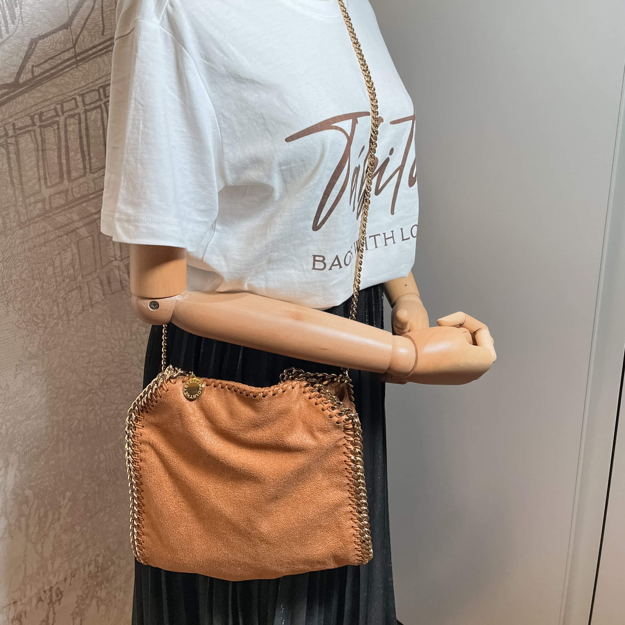 Falabella Mini Vegan Fabric Brown Bag