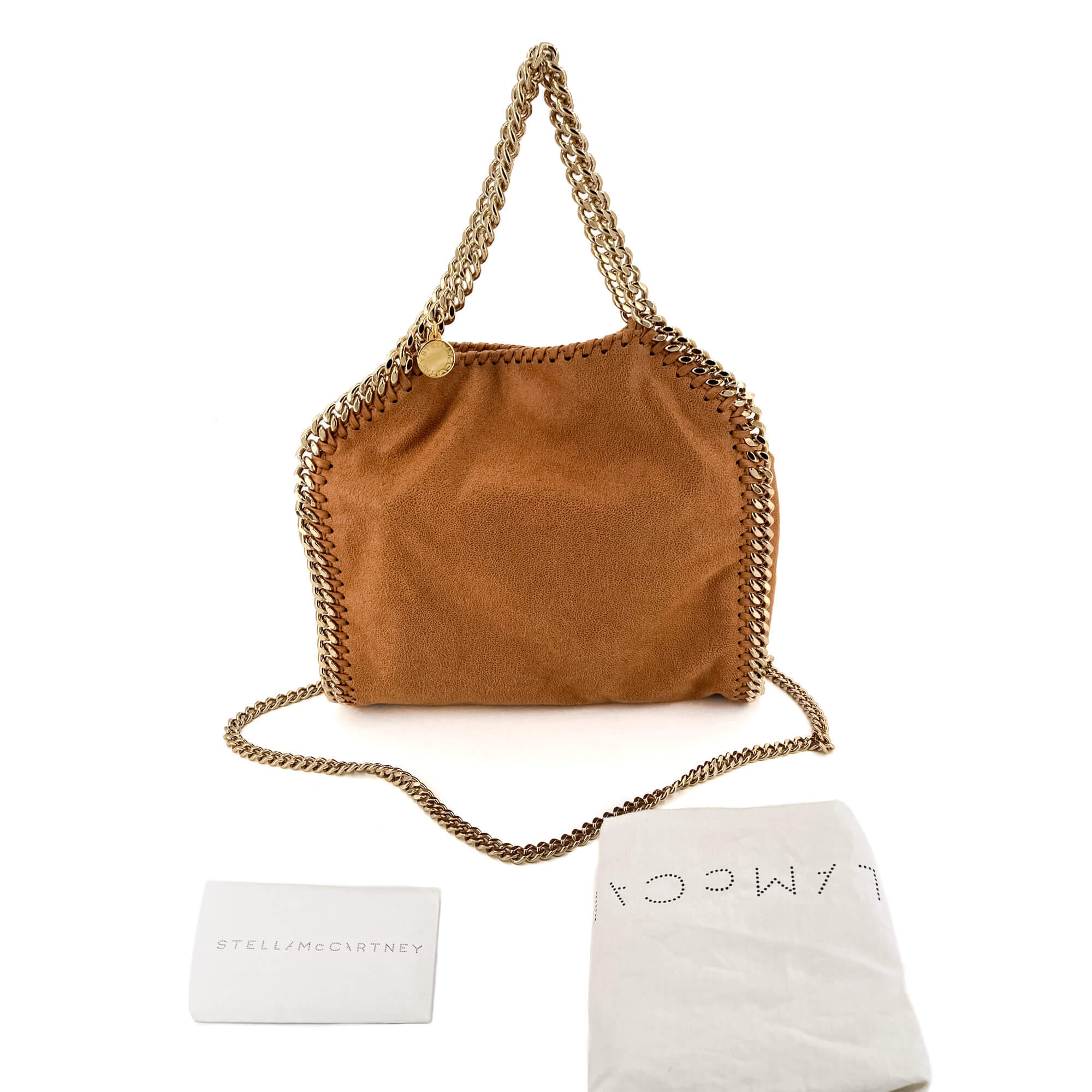 Falabella Mini Vegan Fabric Brown Bag