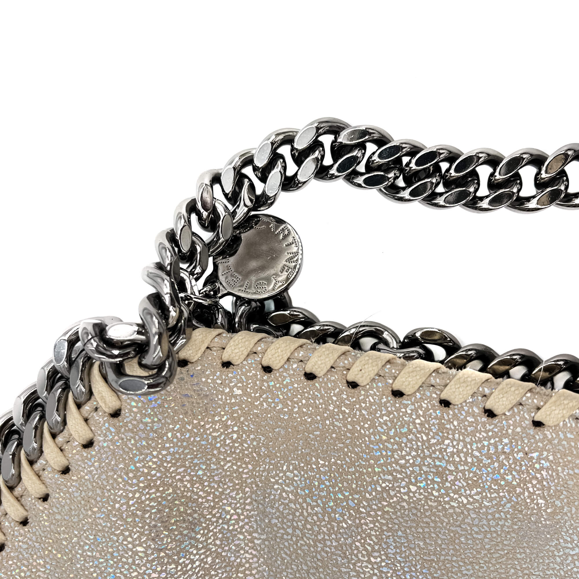 Falabella Mini Vegan Fabric Perled Glitter Bag