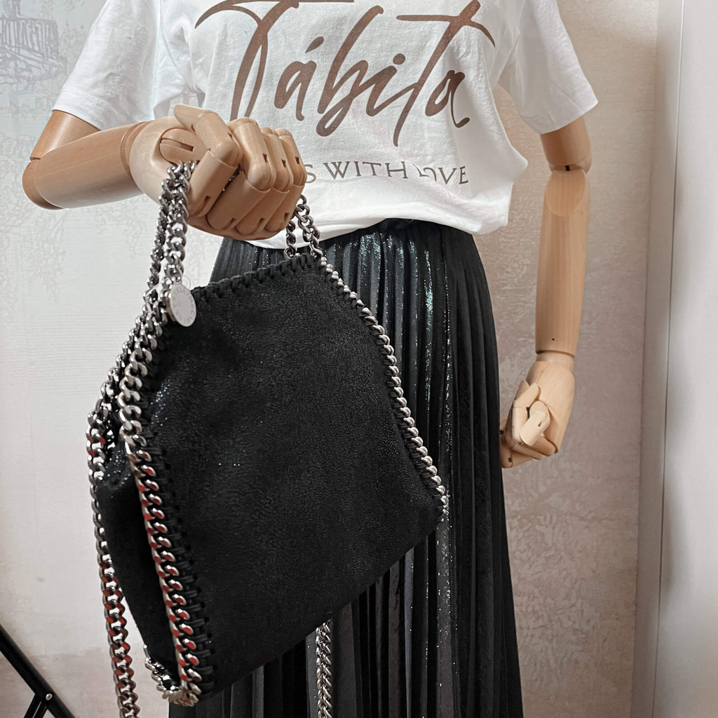 Falabella Tiny Vegan Fabric Black Bag
