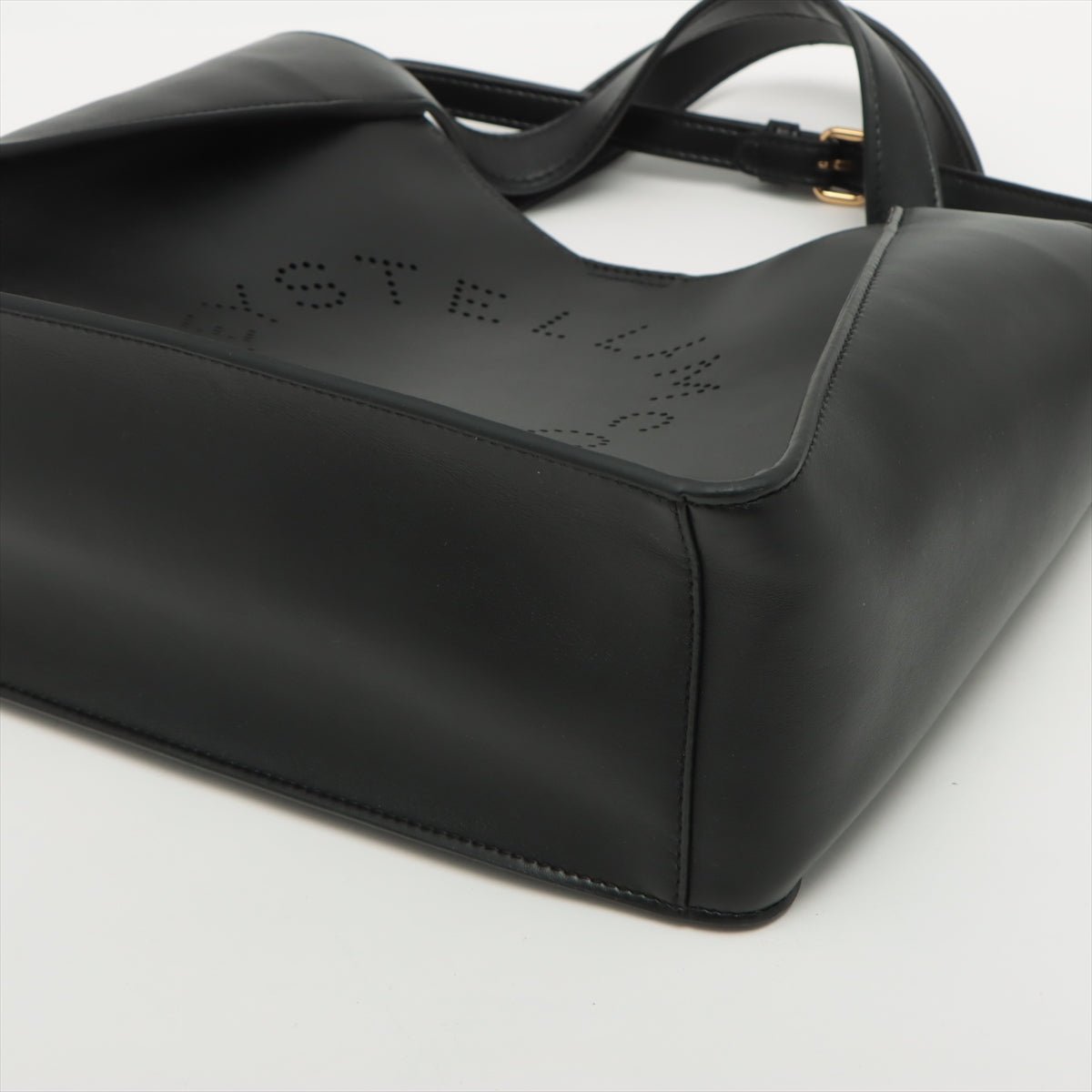 Logo Vegan Leather Black 2-Way Tote Bag