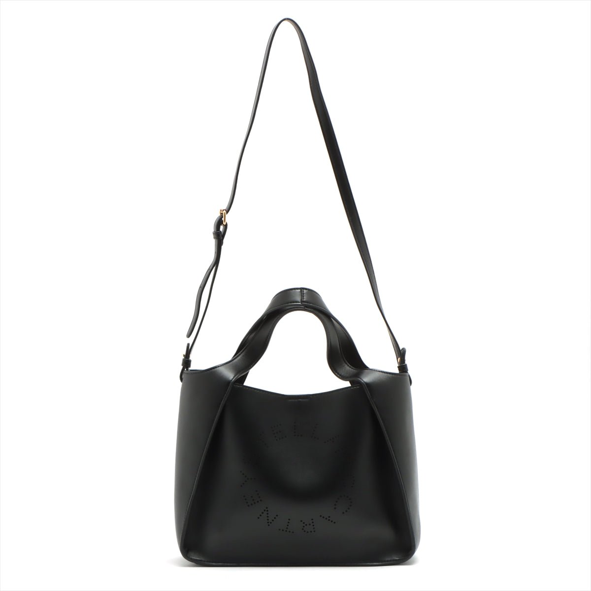 Logo Vegan Leather Black 2-Way Tote Bag