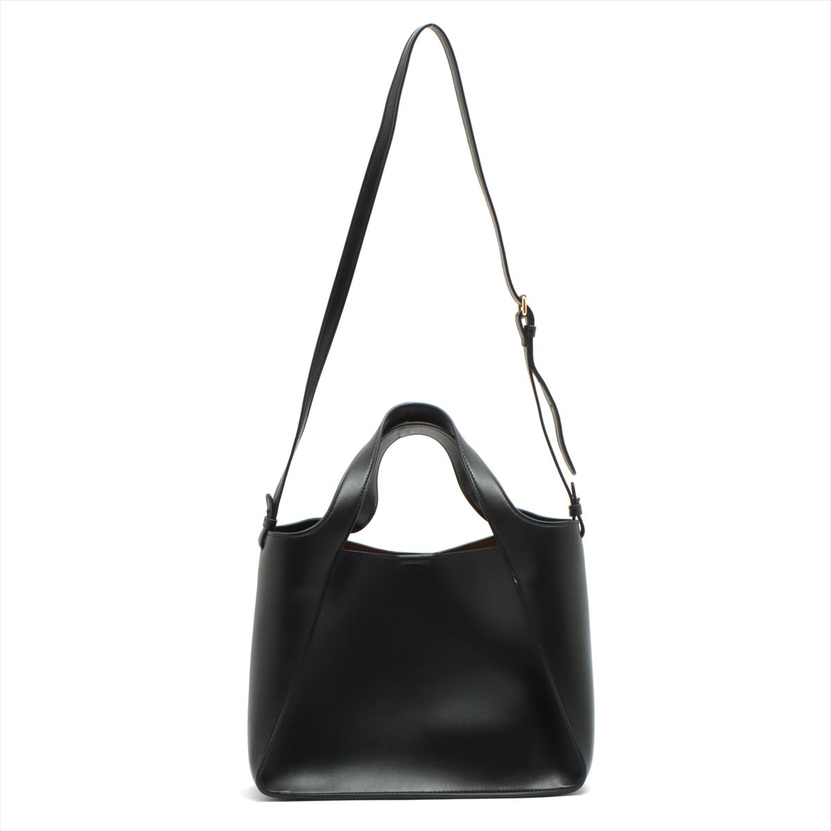 Logo Vegan Leather Black 2-Way Tote Bag