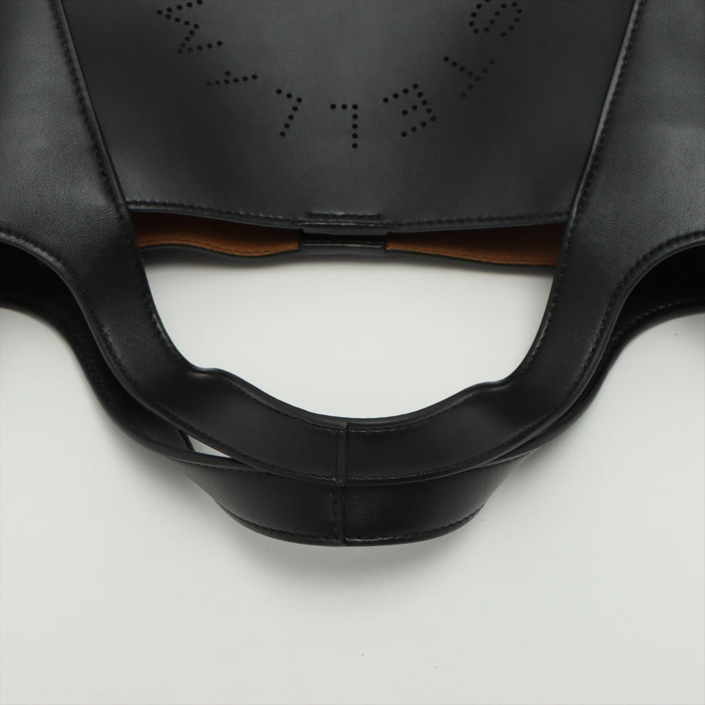 Logo Vegan Leather Black 2-Way Tote Bag
