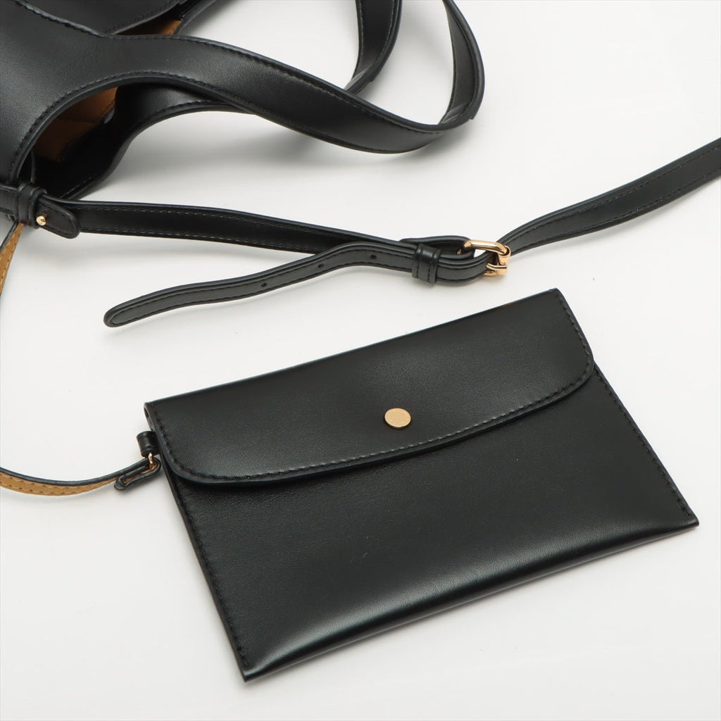 Logo Vegan Leather Black 2-Way Tote Bag