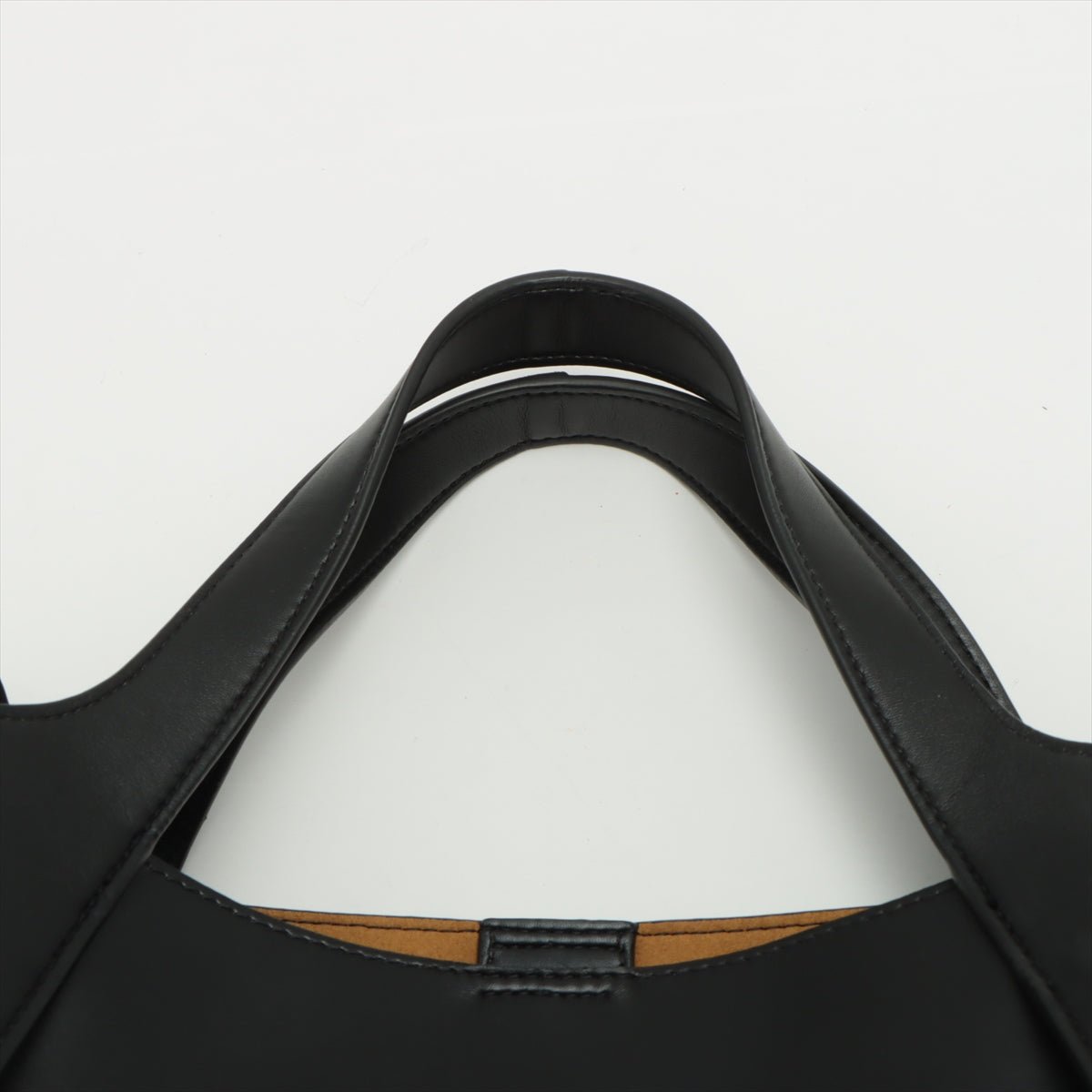 Logo Vegan Leather Black 2-Way Tote Bag