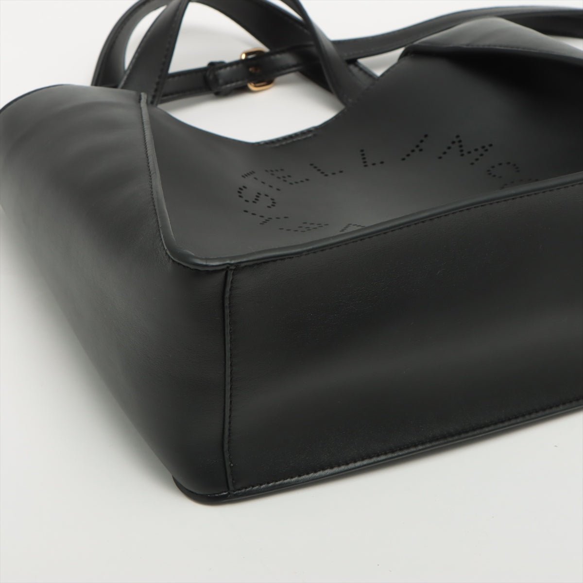 Logo Vegan Leather Black 2-Way Tote Bag