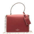 Red Leather Studs Shoulder Bag