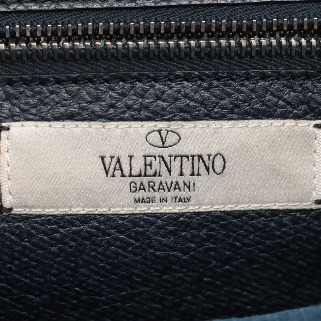 Rockstud 2-Way Denim & Leather Blue Tote