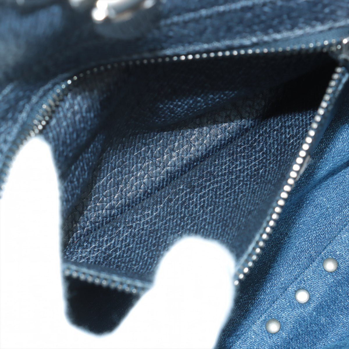 Rockstud 2-Way Denim & Leather Blue Tote