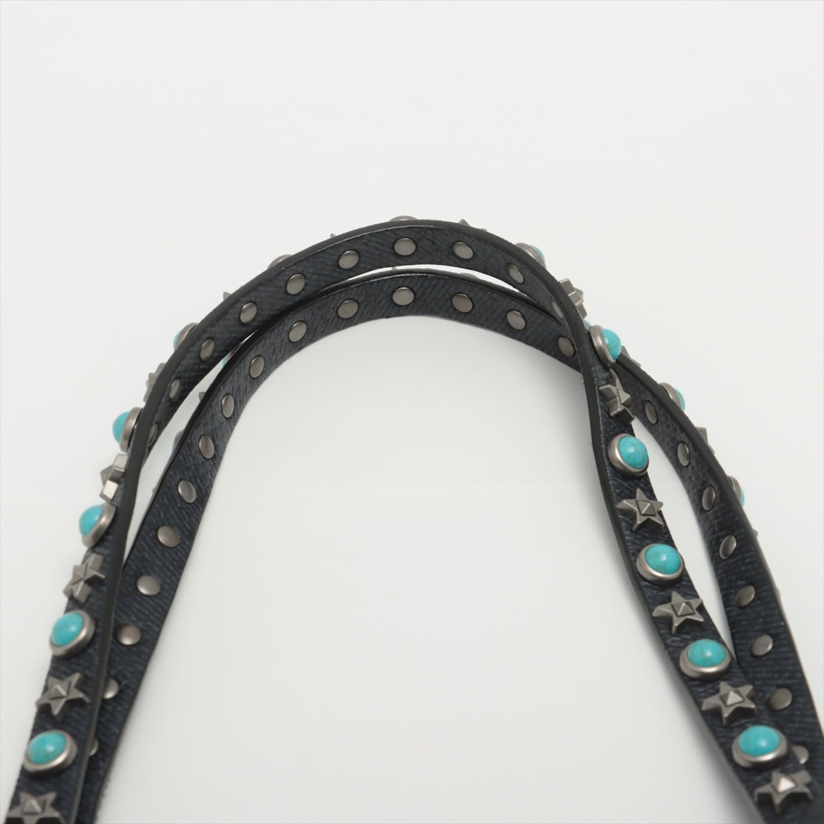 Rockstud 2-Way Denim & Leather Blue Tote