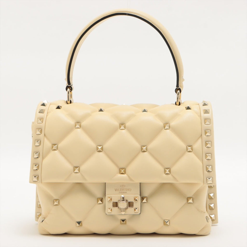 Rockstud Beige Leather 2-way