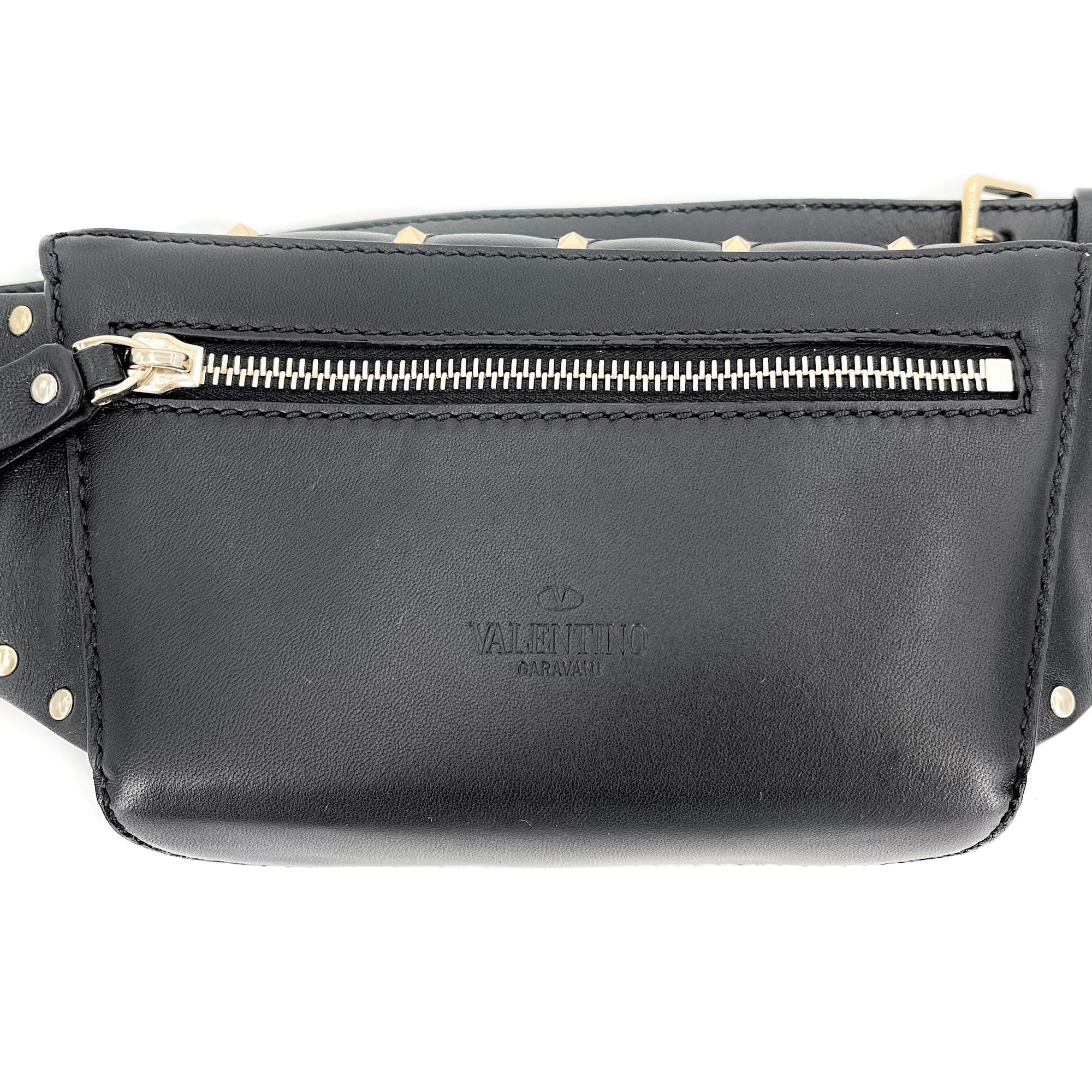 Rockstud Leather Black Beltbag