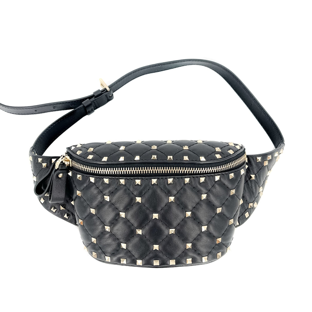 Rockstud Leather Black Beltbag