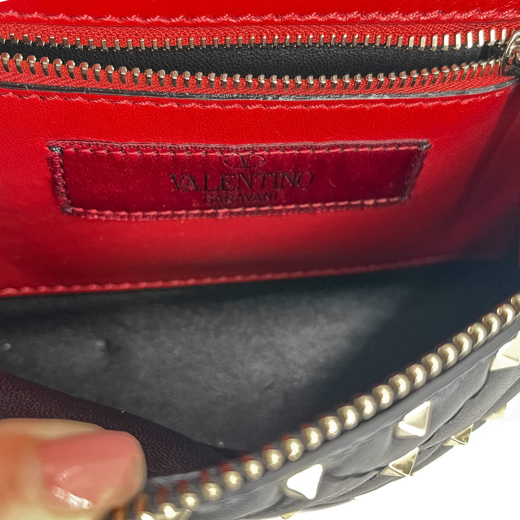Rockstud Leather Black Beltbag