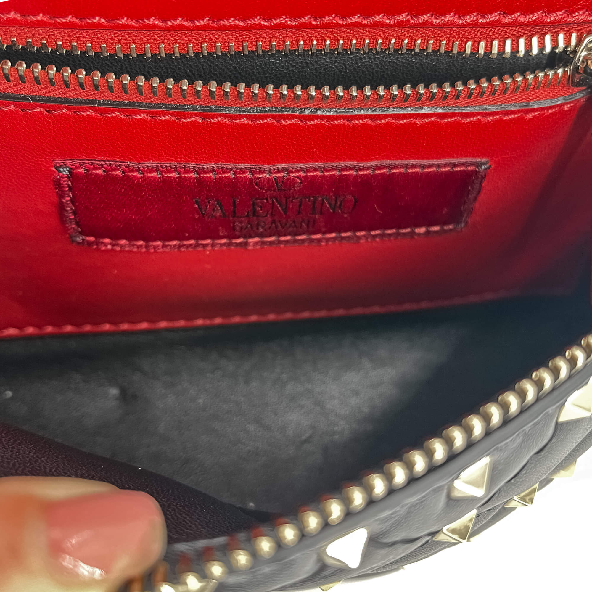 Rockstud Leather Black Beltbag